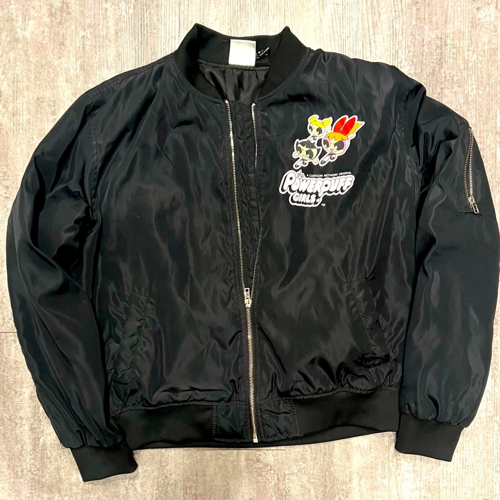 Cartoon Network Original Powerpuff Girls Black Bomber jacket